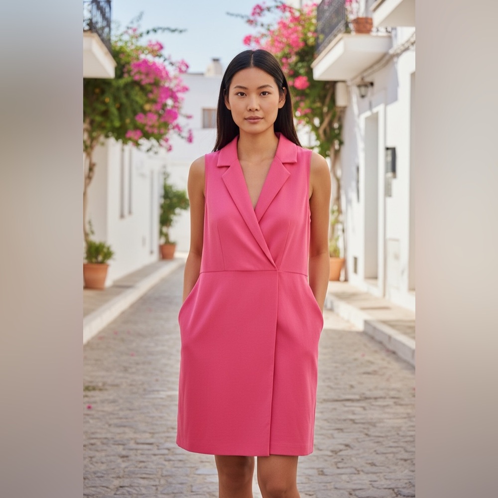Nina Leonard size large used Elegant Pink Sleeveless Dress